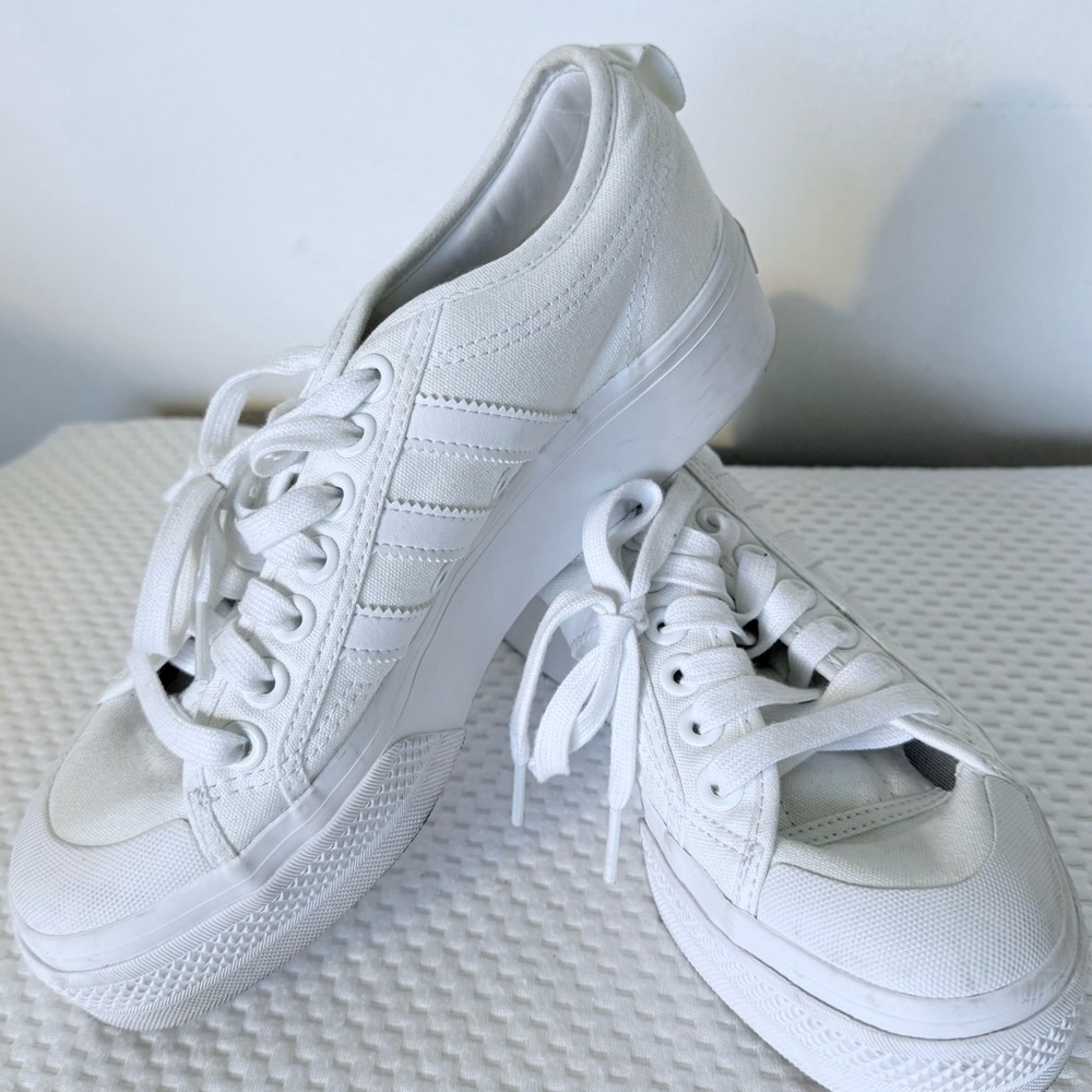 adidas White Platform Sneakers